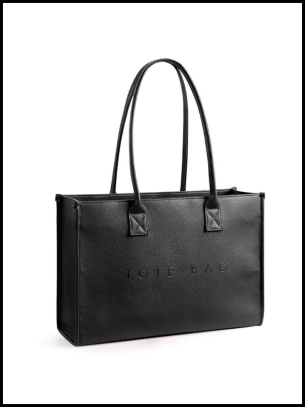 Oversize PU Leather Tote Bag Weekender Shopper Top Handle Work Travel